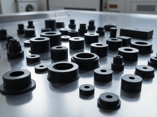 Hydraulic cylinder components with polished metal surfaces and precise mechanical parts, showing engineering precision